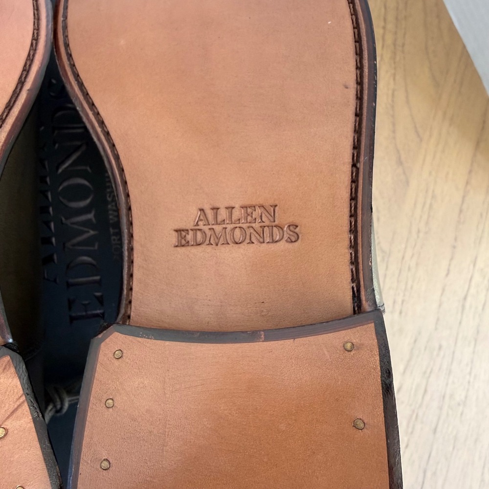Allen Edmonds Brady Oxford Men Size 13D Olive Green Leather Cap‎ Toe 5935 - Picture 11 of 13